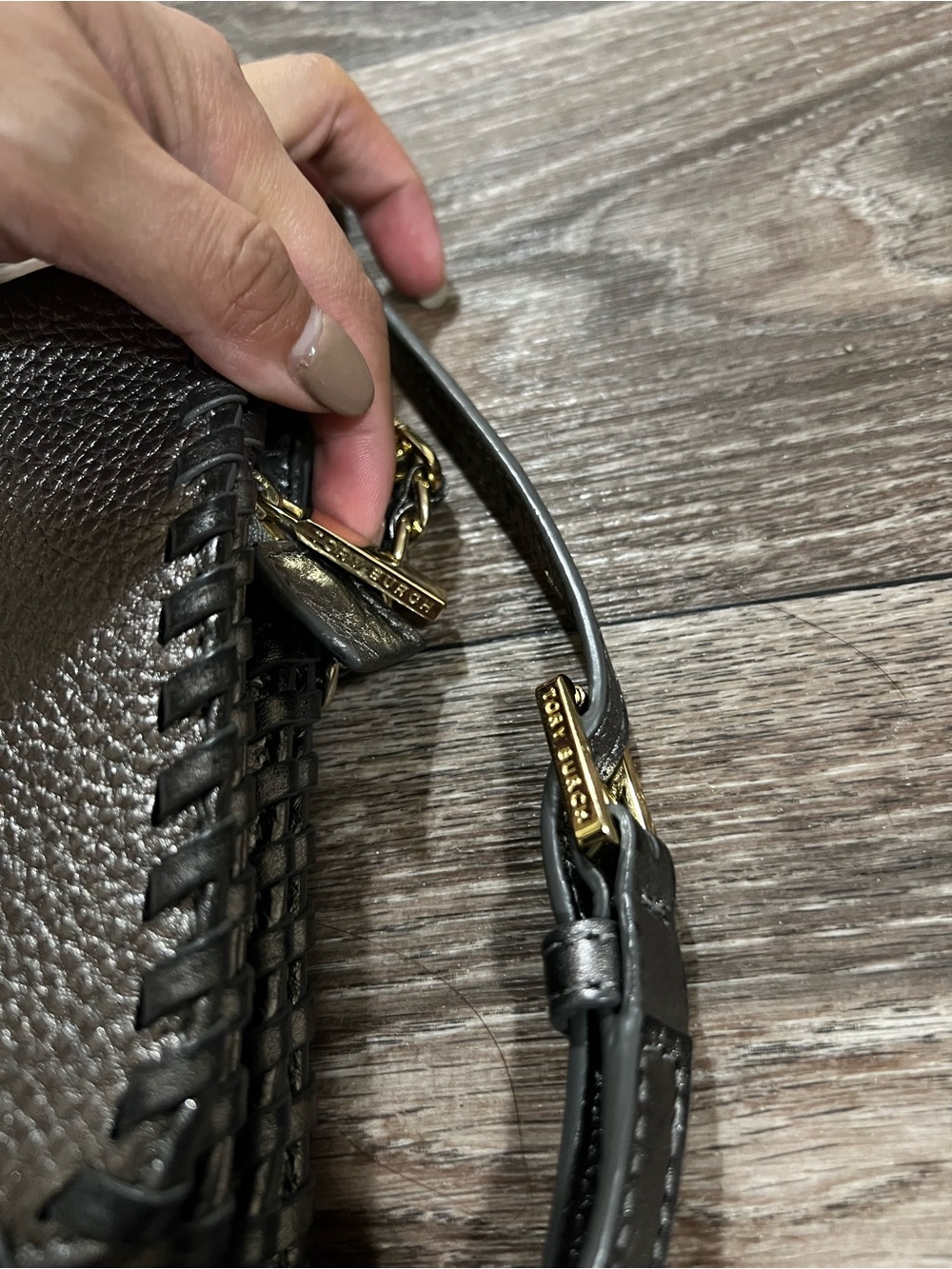 Tory Burch Marion Metallic Combo Crossbody Bag - Picture 4 of 10
